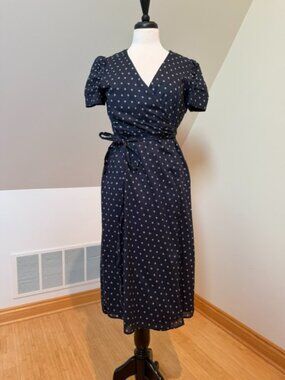 Alex Mill Cotton Wrap Dress with Floral Print